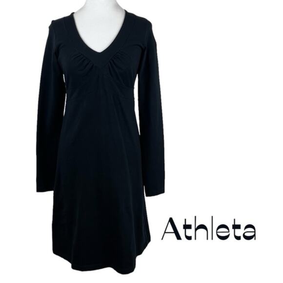Athleta Dresses & Skirts - Athleta Black Gathered Bodice GorpCore Athletic Wear Dress NWOT Size S